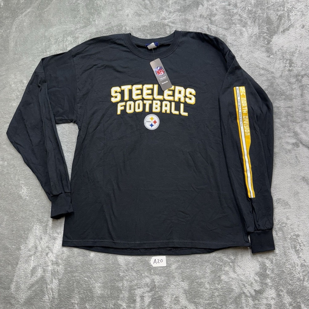 Pittsburgh Steelers Vintage Reebok Long Sleeve Shirt Black New With Tag Size L